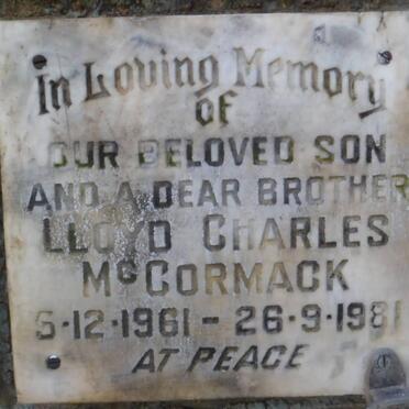 McCORMACK Lloyd Charles 1961-1981