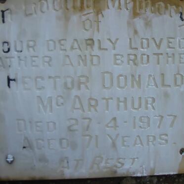 McARTHUR Hector Donald -1977