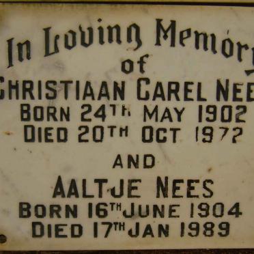 NEES Christiaan Carel 1902-1972 &amp; Aaltje 1904-1989