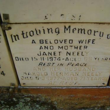 NEELY Harold Herman -1977 &amp; Janet -1974