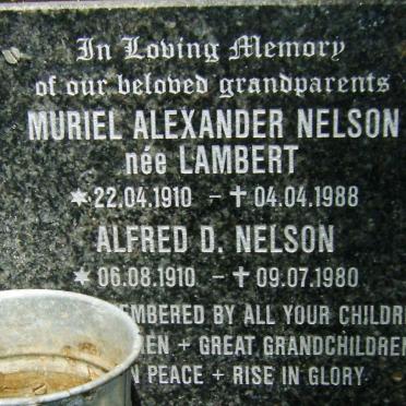 NELSON Alfred D. 1910-1980 &amp; Muriel Alexander LAMBERT 1910-1988