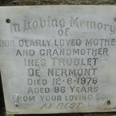 NERMONT Ines Trublet, de -1976