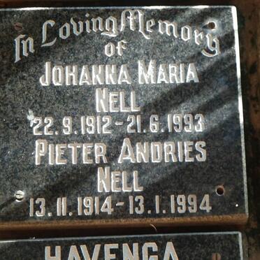 NELL Pieter Andries 1914-1994 &amp; Johanna Maria 1912-1993