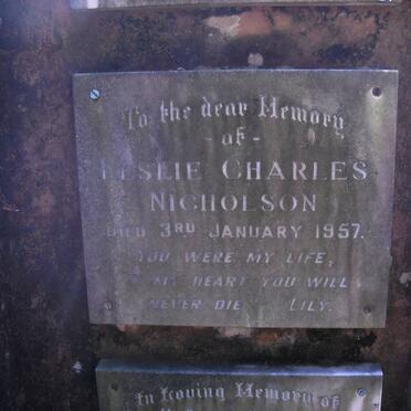 NICHOLSON Leslie Charles 1957-