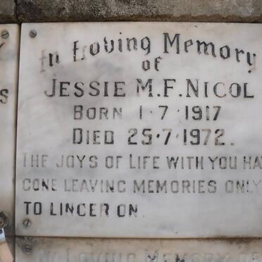 NICOL Jessie M.F. 1917-1972