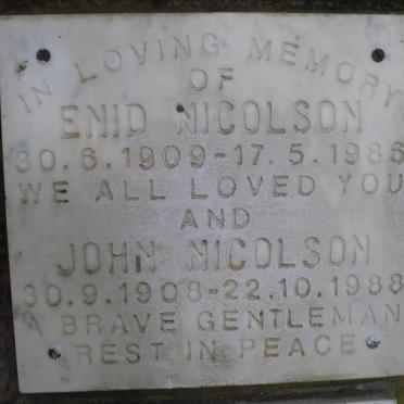 NICOLSON John 1908-1988 &amp; Enid 1909-1986