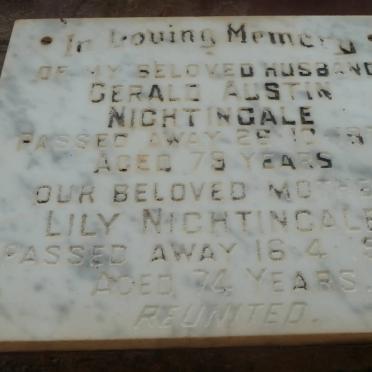 NIGHTINGALE Gerald Austin -1972 &amp; Lily -1982