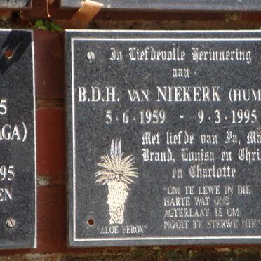 NIEKERK B.D.H., van 1959-1995