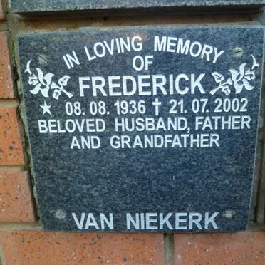NIEKERK Frederick, van 1936-2002