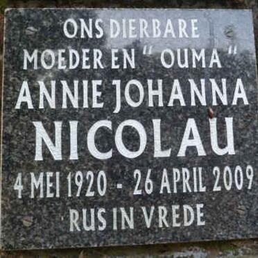 NICOLAU Annie Johanna 1920-2009