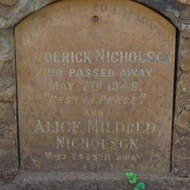 NICHOLSON Derick -1946 &amp; Alice Mildred 1959