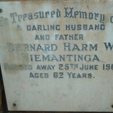 NIEMANTINGA Bernard Harm W. -1964