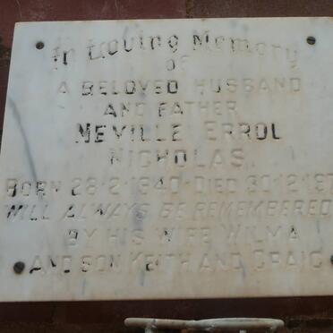 NICHOLAS Neville Errol 1940-1972