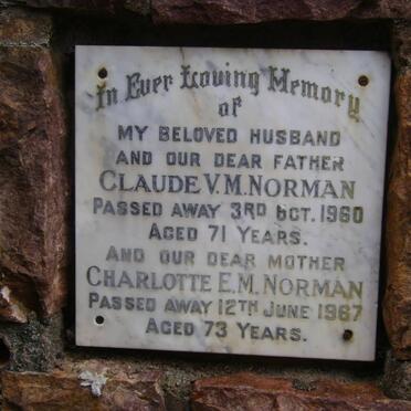 NORMAN Claude V.M. -1960 &amp; Charlotte E.M. -1967