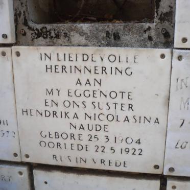 NAUDE Hendrika Nicolasina 1904-1972