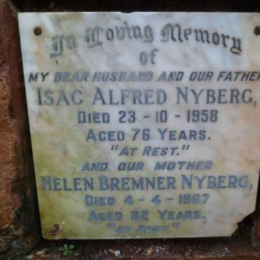 NYBERG Isac Alfred -1958 &amp; Helen Bremner -1967