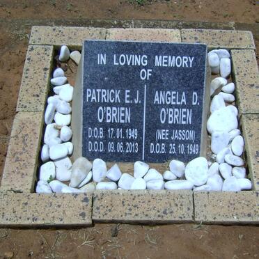 O'BRIEN Patrick E.J. 1949-2013 &amp; Angela D. JASSON 1949-