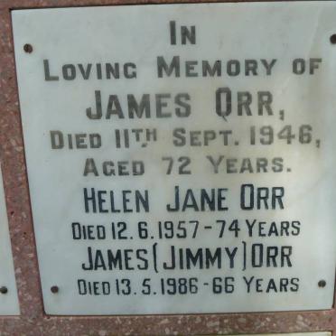 ORR James -1946 &amp; Helen Jane -1957 :: ORR James -1986