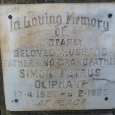 OLIPHANT Simon Petrus 1929-1982