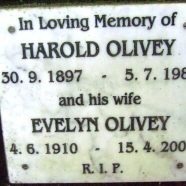 OLIVEY Harold 1897-1982 &amp; Evelyn 1910-2005