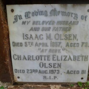 OLSEN Isaac M. -1957 :: OLSEN Charlotte Elizabeth -1973