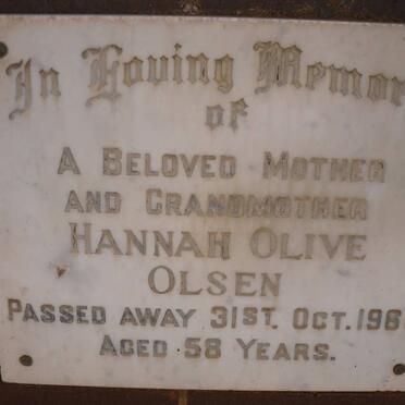 OLSEN Hannah Olive -1968