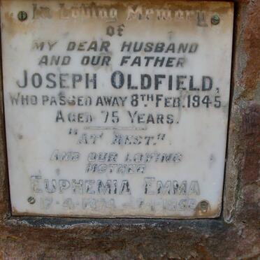 OLDFIELD Joseph -1945 &amp; Euphemia Emma 1874-1956