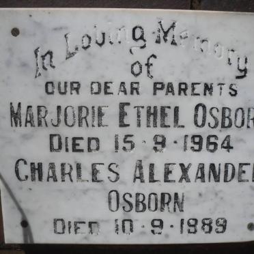 OSBORN Charles Alexander -1989 &amp; Marjorie Ethel -1964