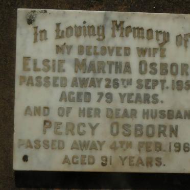 OSBORN Percy -1965 &amp; Elsie martha -1958