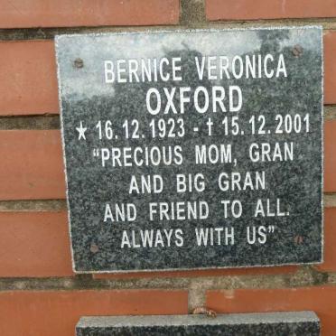 OXFORD Bernice Veronica 1923-2001