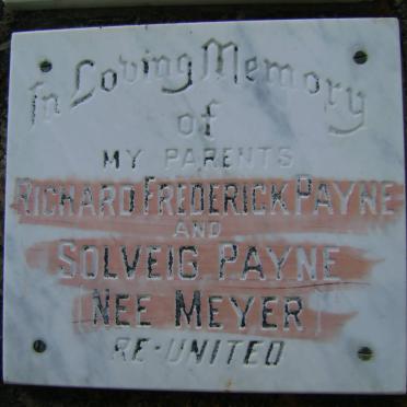 PAYNE Richard Frederick &amp; Solveig MEYER