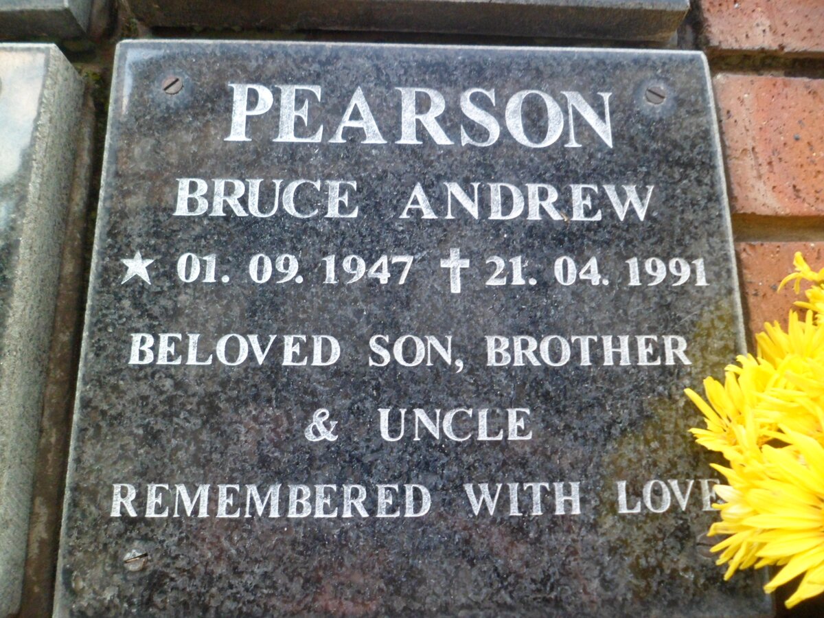 PEARSON Bruce Andrew 1947-1991