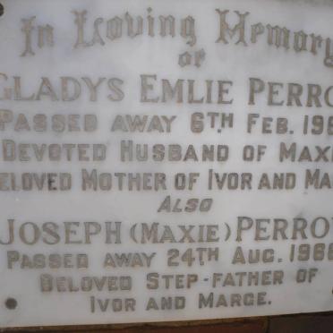 PERROW Joseph -1966 &amp; Gladys Emlie -1965