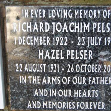PELSER Richard Joachim 1922-1988 &amp; Hazel 1931-2010