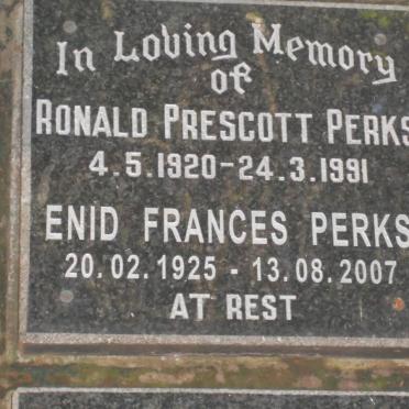 PERKS Ronald Prescott 1920-1991 &amp; Enid Frances 1925-2007