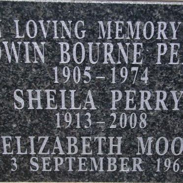 PERRY Edwin Bourne 1905-1974 &amp; Sheila 1913-2008 :: MOON Elizabeth -1962