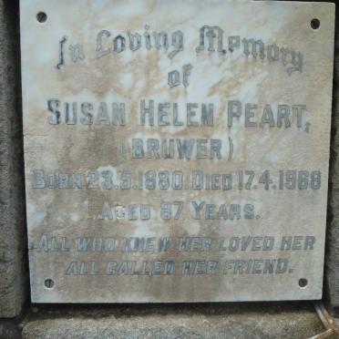 PEART Susan Helen nee BRUWER 1880-1968