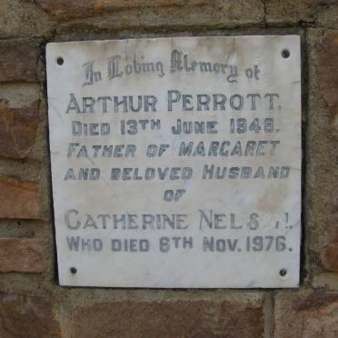 PERROTT Arthur -1948 &amp; Catherine Nelson -1976