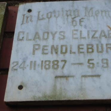 PENDLEBURY Gladys Elizabeth 1887-1980