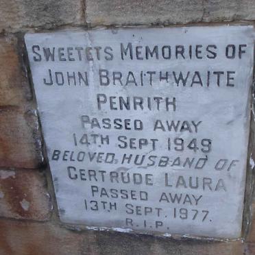 PENRITH John Braithwaite -1949 &amp; Gertrude Laura -1977