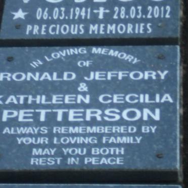 PETTERSON Ronald Jeffory &amp; Kathleen Cecilia