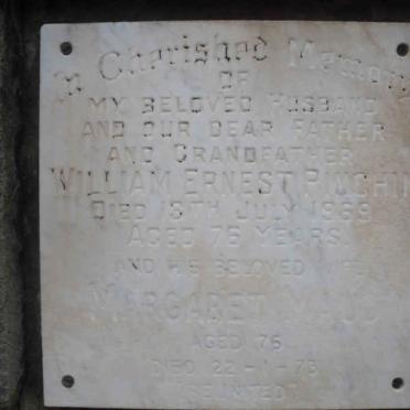 PINCHIN William Ernest -1969 &amp; Margaret Maud -1973