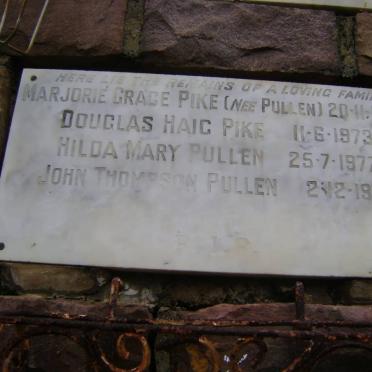 PIKE Douglas Haig -1973 &amp; Marjorie Grace PULLEN -1963 :: PULLEN John Thompson -1979 &amp; Hilda Mary -1977