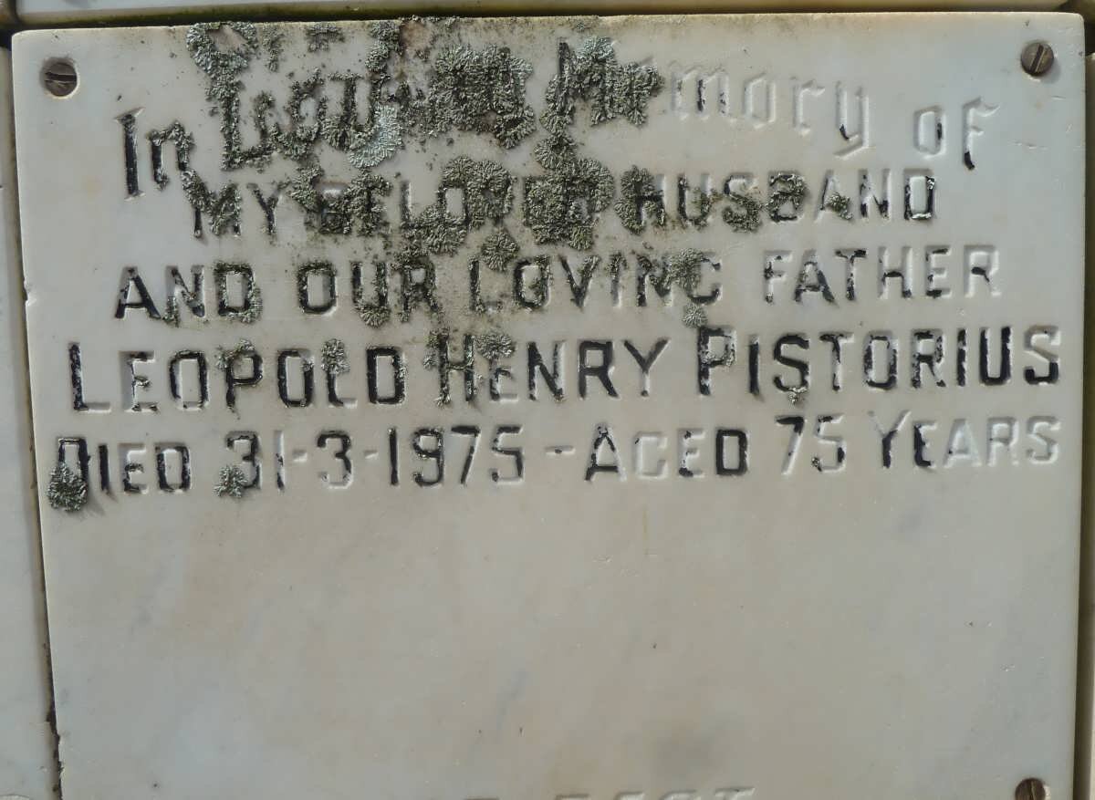 PISTORIUS Leopold Henry -1975