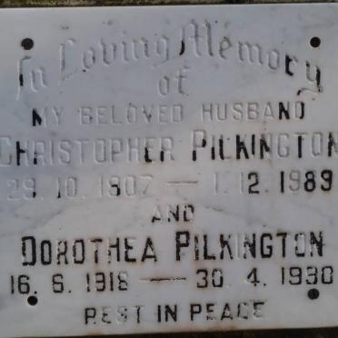 PILKINGTON Christopher 1907-1989 &amp; Dorothea 1918-1990