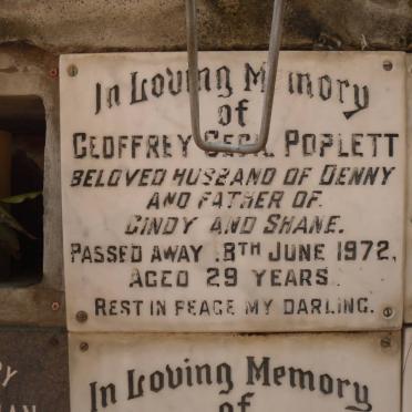 POPLETT Geoffrey Cecil -1972