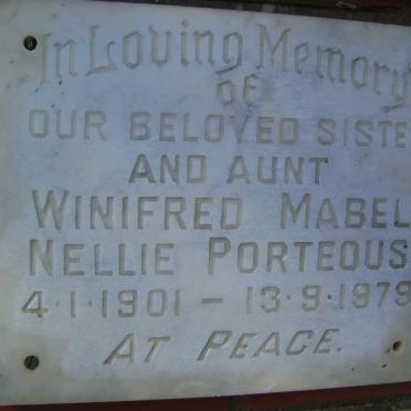 PORTEOUS Winifred Mabel Nellie 1901-1979