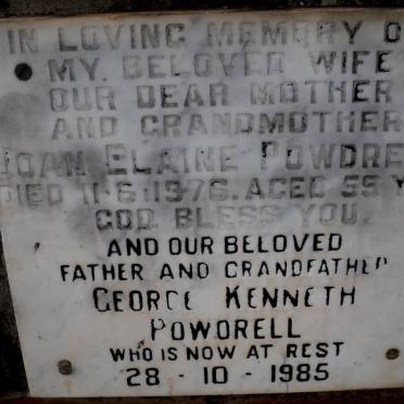 POWDRELL George Kenneth -1985 &amp; Joan Elaine -1976