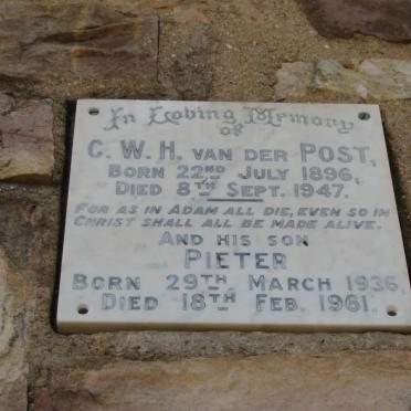 POST C.W.H., van der 1896-1947 :: VAN DER POST Pieter 1936-1961