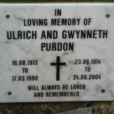 PURDON Ulrich 1913-1990 &amp; Gwynneth 1914-2004